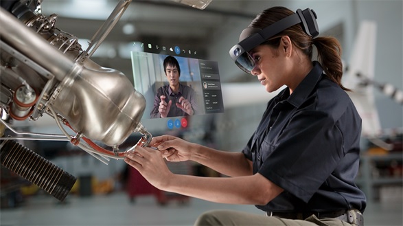 [摜]HoloLens 2  Dynamics 365 Remote Assist pĉuł̍ƎwɉčƂ錻ƈ̃C[W摜