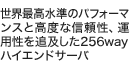 ���E�ō������̃p�t�H�[�}���X�ƍ��x�ȐM�����A�^�p����ǋy����256way�n�C�G���h�T�[�o