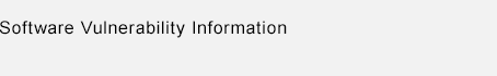 Software Vulnerability Information