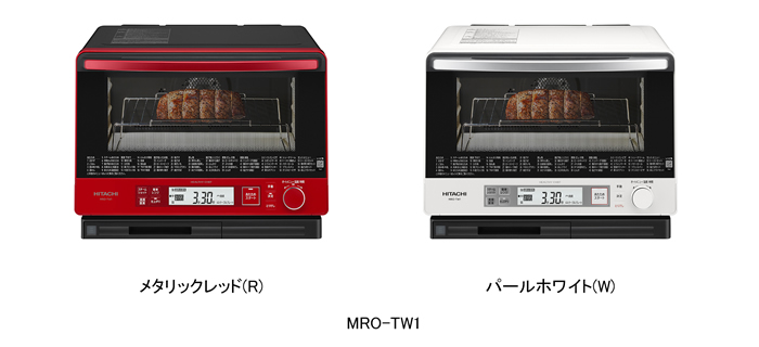 [画像]過熱水蒸気オーブンレンジ「ヘルシーシェフ」MRO-TW1 (左)メタリックレッド(R)、(右)パールホワイト(W)