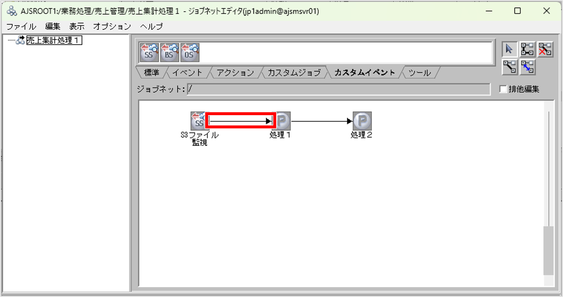 ��Ɏ��s����W���u�ƁA��Ɏ��s����W���u����i�֘A���j�łȂ��ŁA�Ɩ��t���[���쐬���܂��B