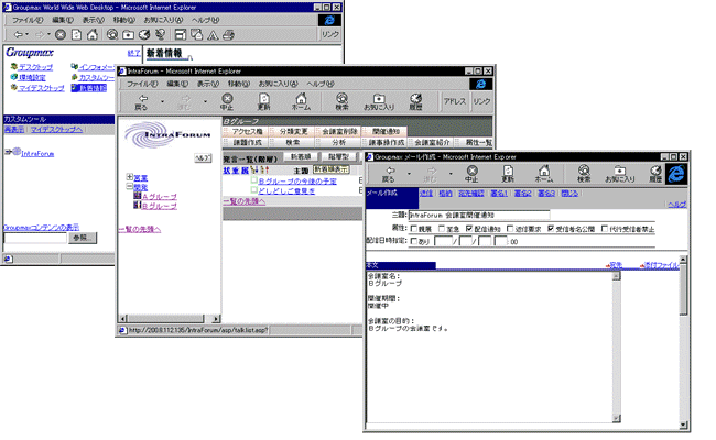 Linkage between IntraForum and Groupmax World Wide Web Desktop