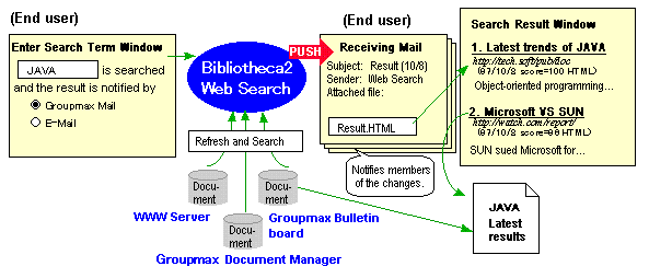 Push type information sharing