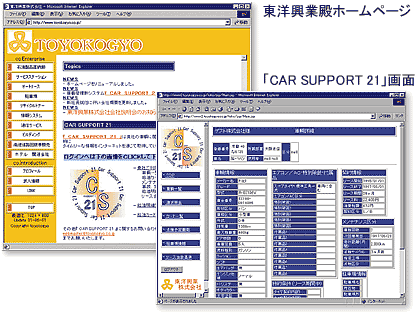 mHƃz[y[W̐}ƁuCAR SUPPORT 21v̉ʂ̐}