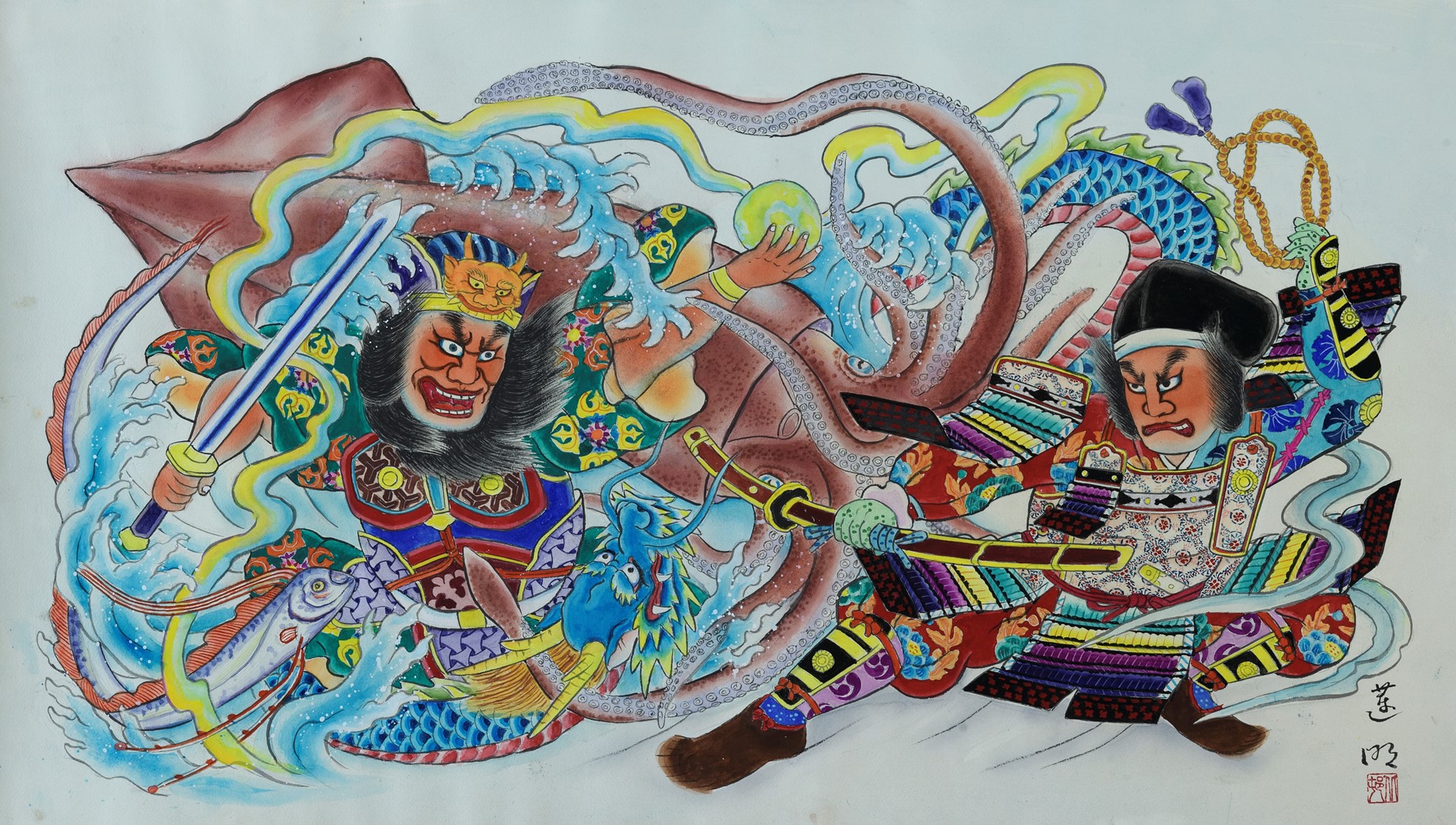 ねぶた祭り贄田越郎画