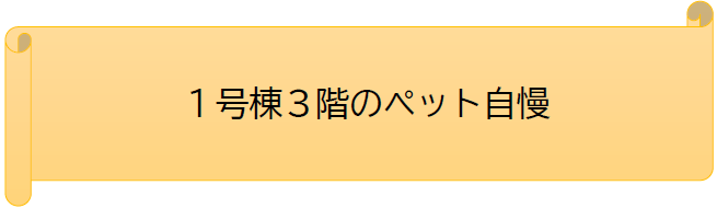 １号棟３階のペット自慢