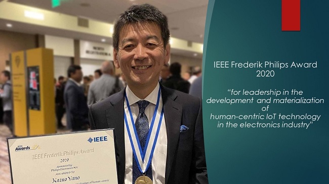 [画像]IEEE Frederik Phillips Award 2020 株式会社日立製作所 フェロー 矢野 和男
