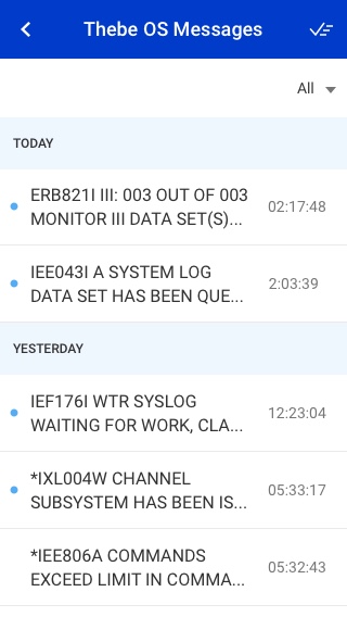 HMC Mobile OS Messages view
