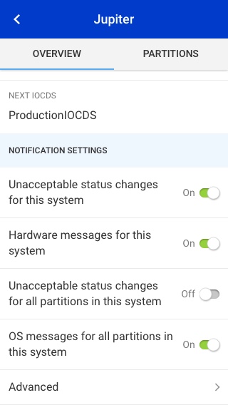 HMC Mobile IOCDS view