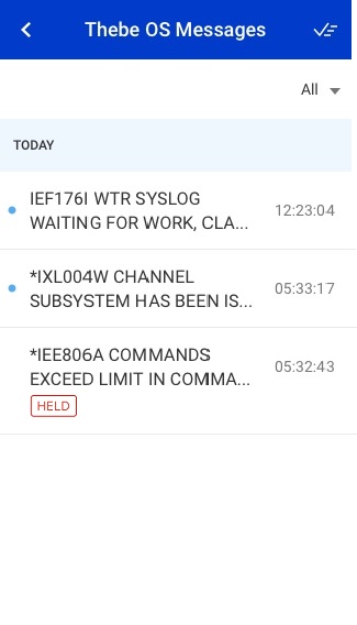 HMC Mobile Held OS Messages view