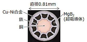 図2 MgB2線材の断面図